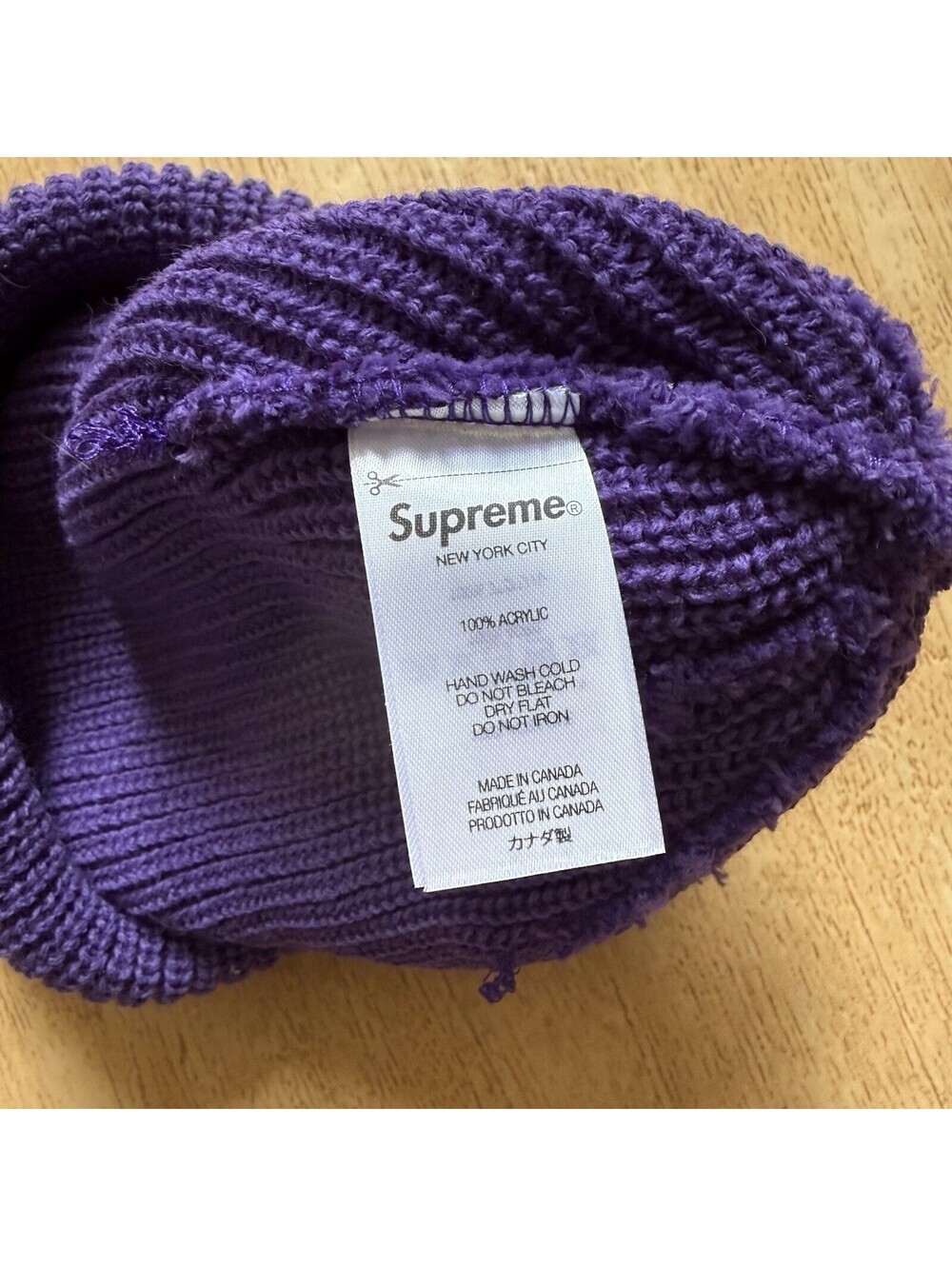 Supreme FW21 Loose Gauge Beanie PURPLE - Picture 4 of 6
